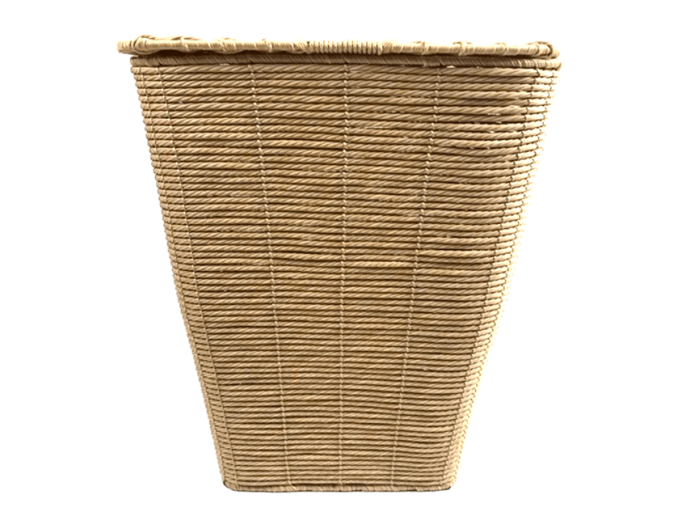 Exquisite Tapered PE Resin Laundry Hamper with Binding Weave